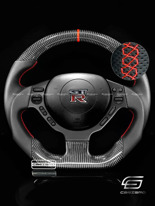 Carismo Steering Wheel For Nissan GT-R (R35 CBA & DBA) - Sport - Gloss Carbon -