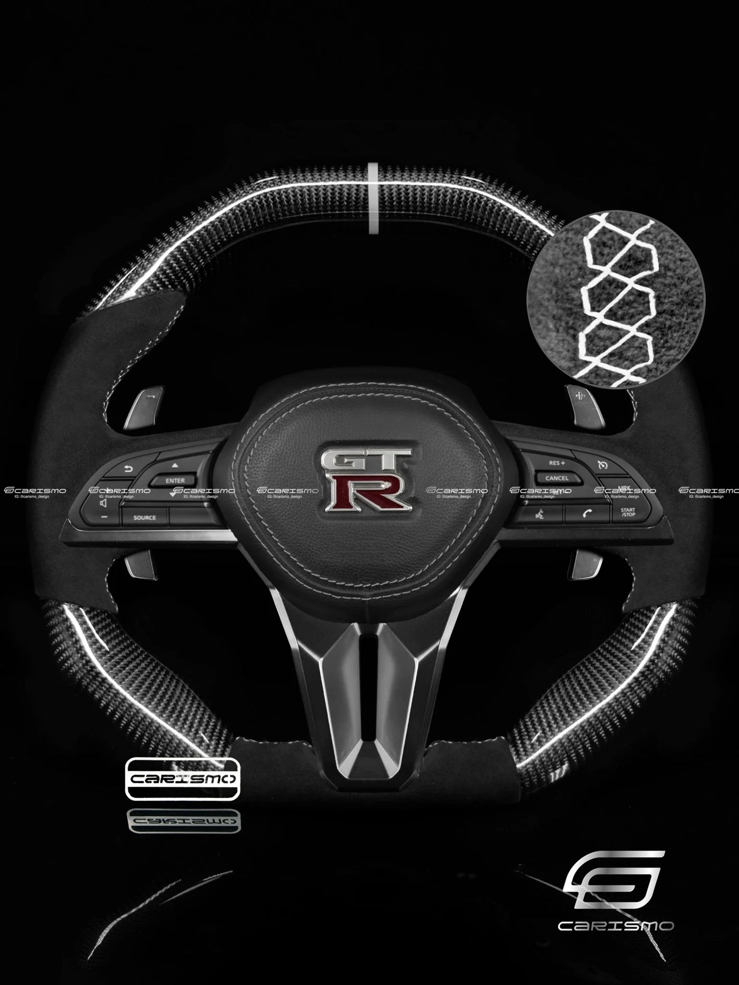 Carismo Steering Wheel For Nissan GT-R (R35 EBA) - Gloss Carbon - Signature