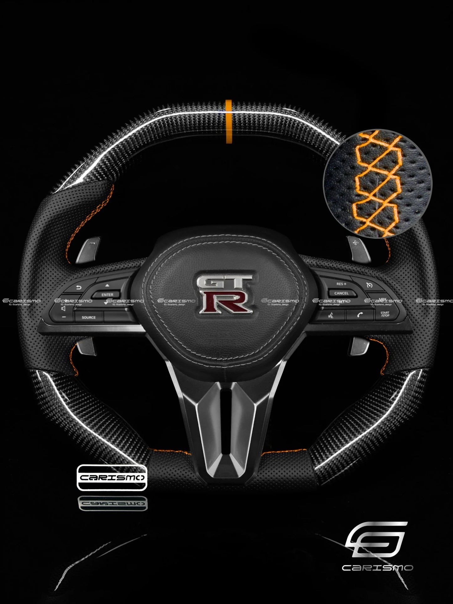 Carismo Steering Wheel For Nissan GT-R (R35 EBA) - Gloss Carbon - Signature