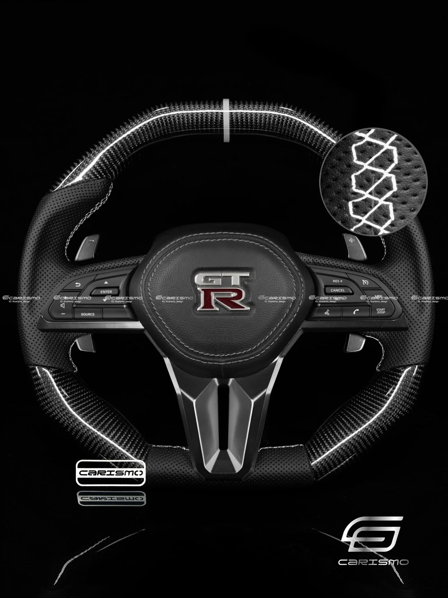 Carismo Steering Wheel For Nissan GT-R (R35 EBA) - Gloss Carbon - Signature