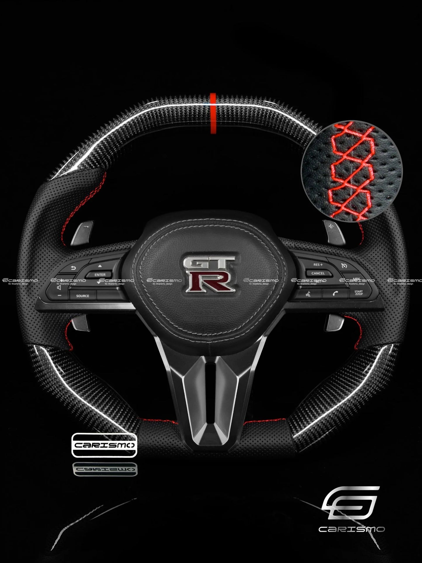 Carismo Steering Wheel For Nissan GT-R (R35 EBA) - Gloss Carbon - Signature